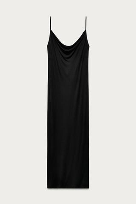 ZARA X MARISA BERENSON ПЛАТЬЕ ИЗ СМЕСОВОЙ ВИСКОЗЫ, ЧЕРНЫЙ