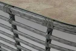 "Валенсия" журнальный столик из искусственного ротанга, цвет серый