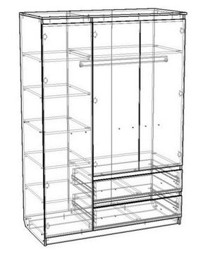 Шкаф ВЕНА-3 /1500*2200*583/ правый венге / сосна астрид