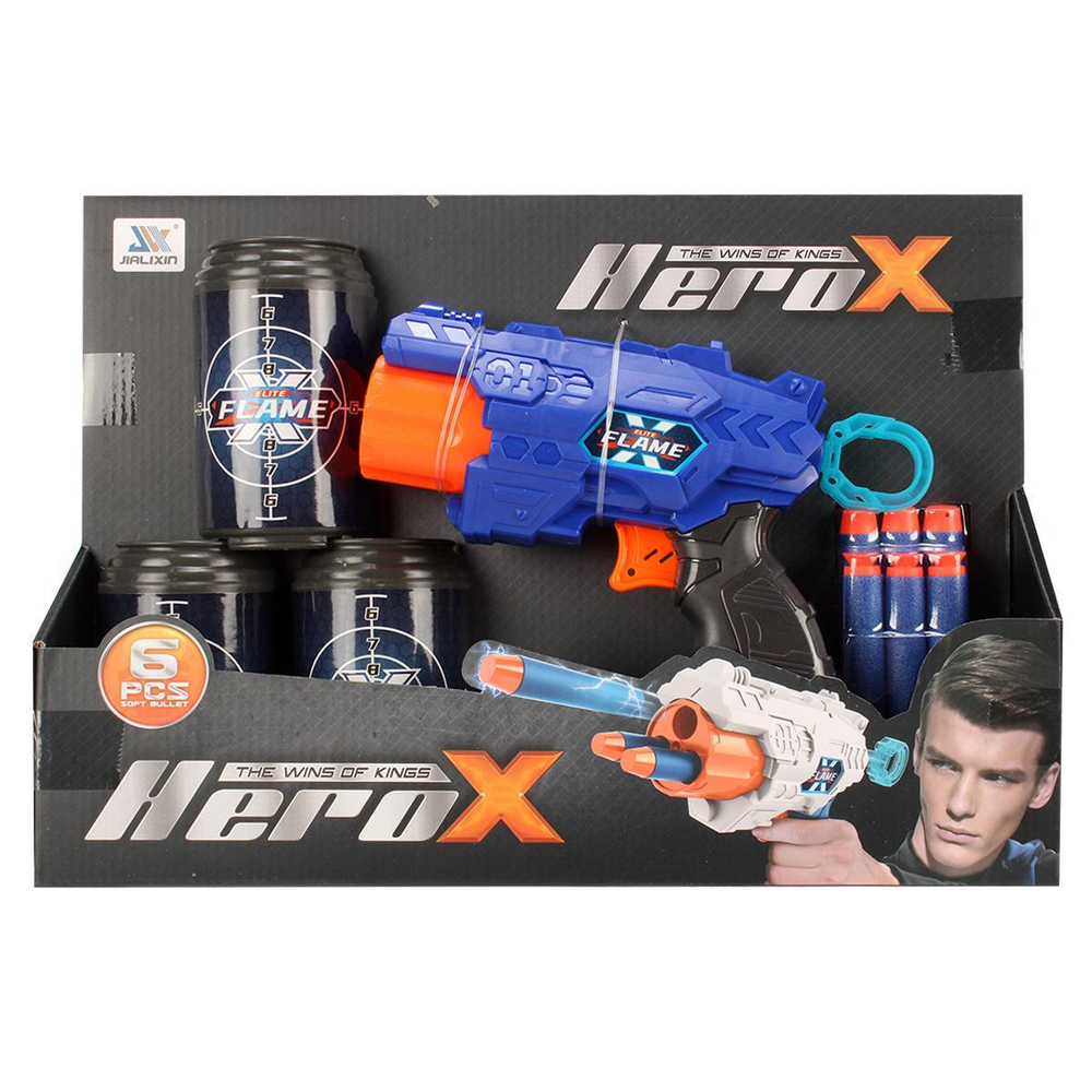 Пистолет с мягк.пулями, коробка JLX7214