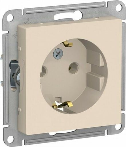 Розетка одноместная Systeme Electric AtlasDesign Беж с/з 16А