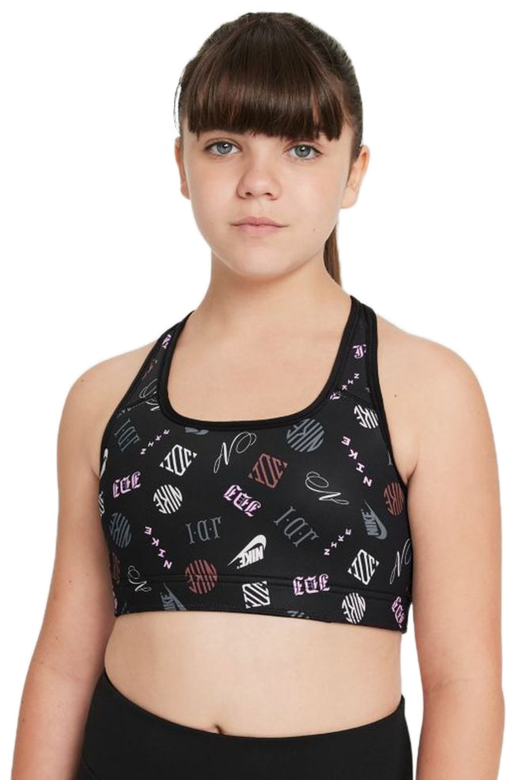 Теннисный бюстгальтер dziewczecy Nike Dri-Fit Swoosh Rev Bra G - Black