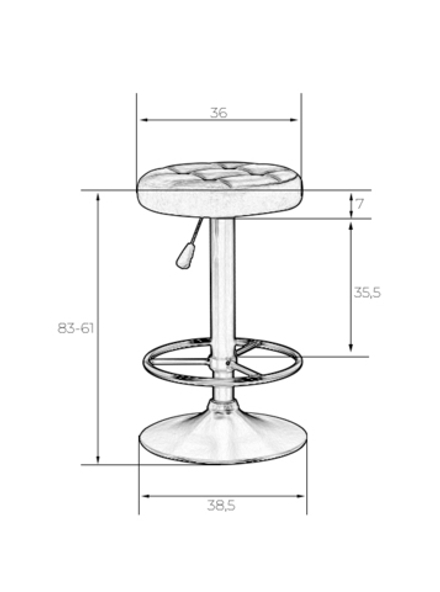 Табурет барный DOBRIN BRUNO, чёрный
