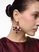 Серьги "Brush Bordo Pearl" Gold