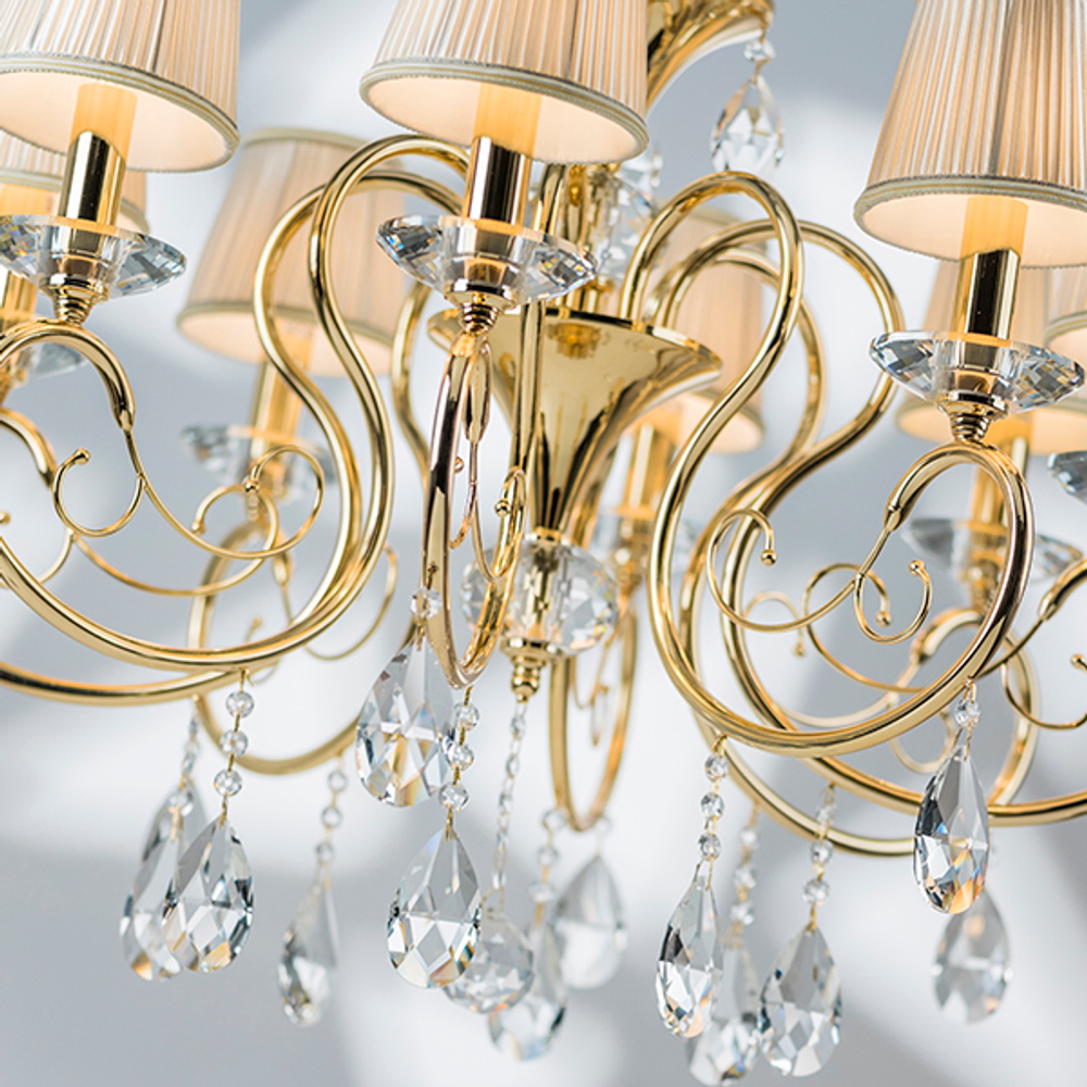 693082 Люстра подв RICERCO 8х40W E14 ЗОЛОТО