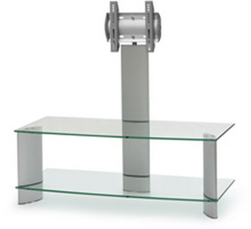 Тумба HOLDER LCD-15110 алюм.+бесцвет.стекло