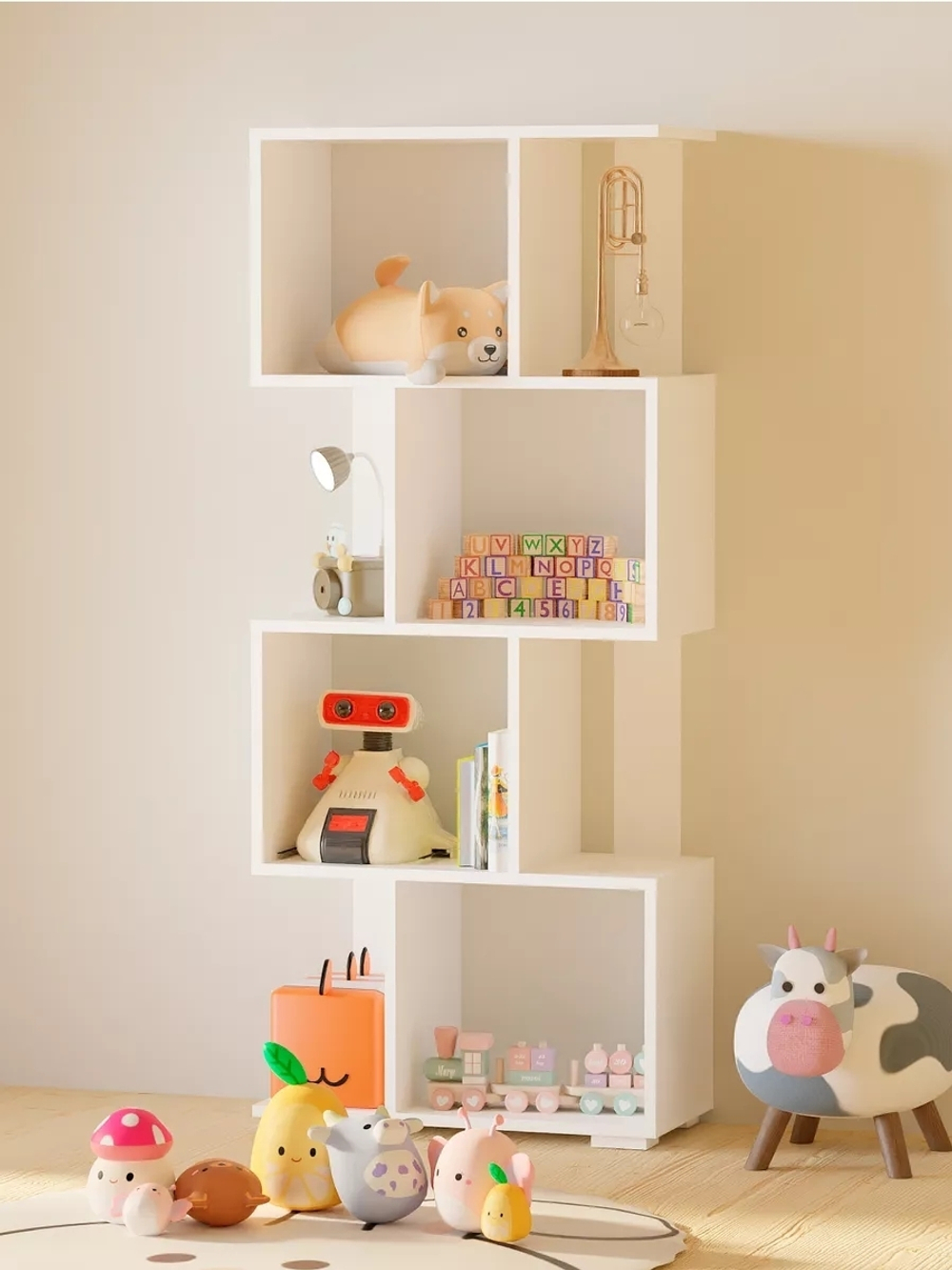 Стеллаж напольный Дален 4 полки 60х30х142 см, белый