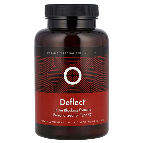 D'adamo, Deflect® O, формула, блокирующая лектины, 120 вегетарианских капсул