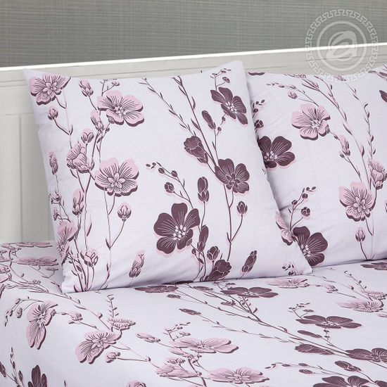 Евро комплект постельного белья Ночка с простыней на резинке поплин