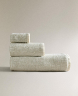 Zara Home - Банное полотенце с тонкой вафельной текстурой, зеленый, 30х50 см