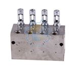 KW-28 - Питатель для двухлинейных систем смазки с рабочим давлением 200 бар, количество выходов 8, максимальная доза 0,6 мл/цикл, с регулятором и индикатором