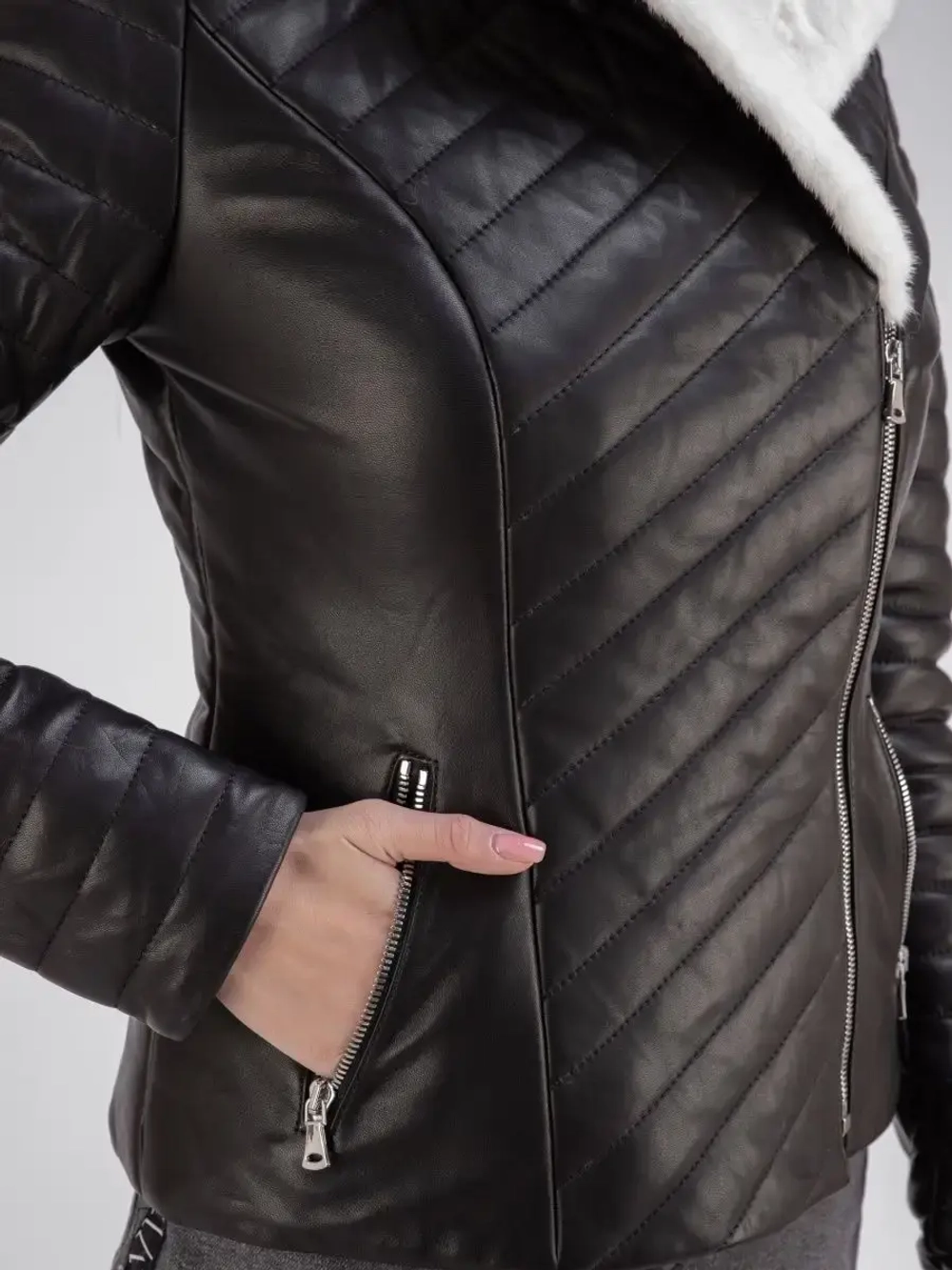 Куртка женская из натуральной кожи мех норки Турция