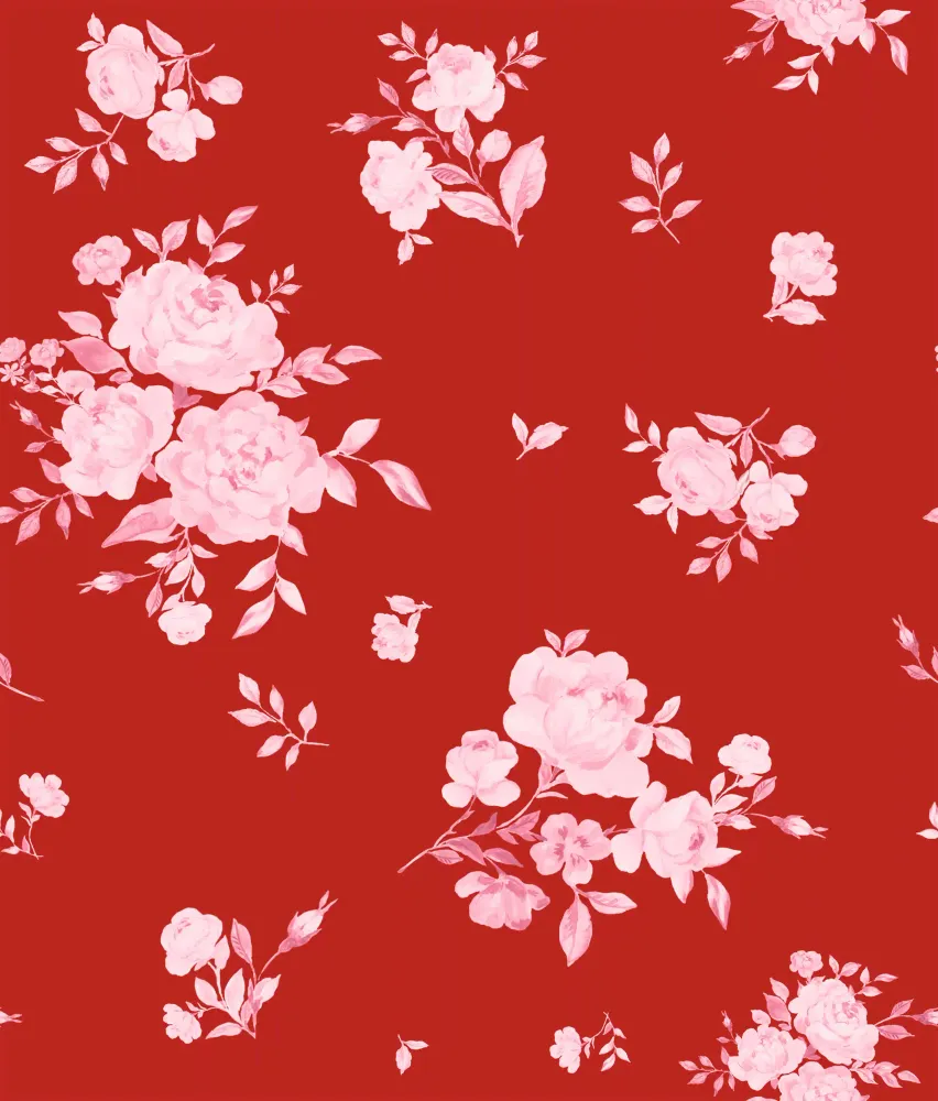 Fifi lace, платье детское из красного крепдешина светло-розовые цветы