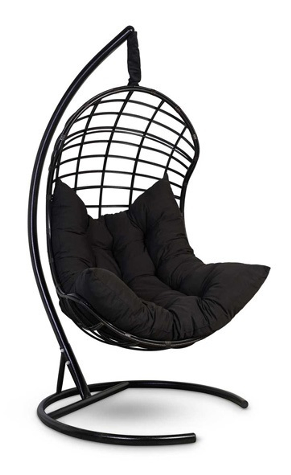 Подвесное кресло-кокон BARCELONA PLUS черное, черная подушка (Laura Outdoor)