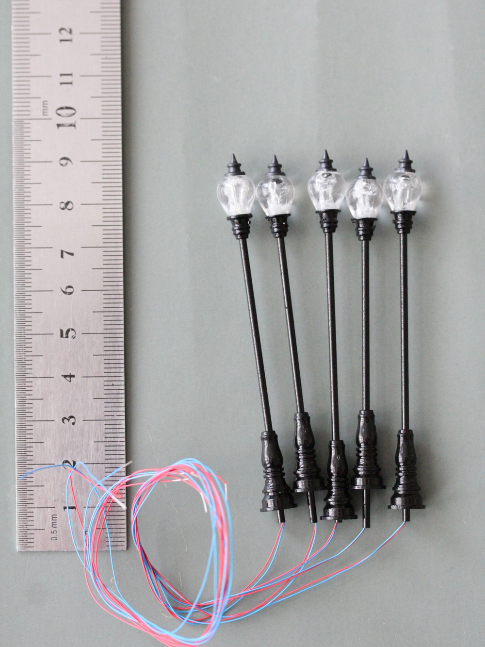 Фонари уличные миниатюрные для макетов "Парковый" (86 мм; 5 штук) / модель фонаря для парков и железных дорог