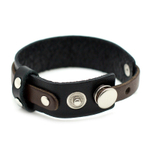 Кожаный чёрно-коричневый браслет TRONIN N-46