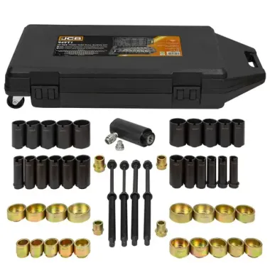 Набор съемников сайлентблоков с ручн. и гидравл. приводом 49пр. (М10,12,14,16, Øвнешн 68-26мм, Øвнутр 58-16мм (h-40мм), 60-18мм (h-110мм))в кейсе JCB JCB-949T1