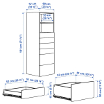 Комод детский - IKEA PLATSA/SMÅSTAD/SMASTAD, 60x55x180 см, белый/серый, ИКЕА