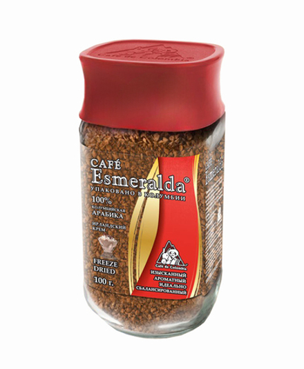 Кофе сублимир. "CAFE Esmeralda" аром. ИТАЛЬЯНСКИЙ АМАРЕТТО в стеклянной банке 100г