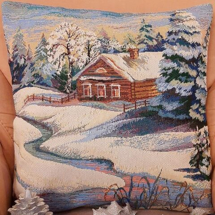 Гобеленовая наволочка "D. МАРТ", Россия.