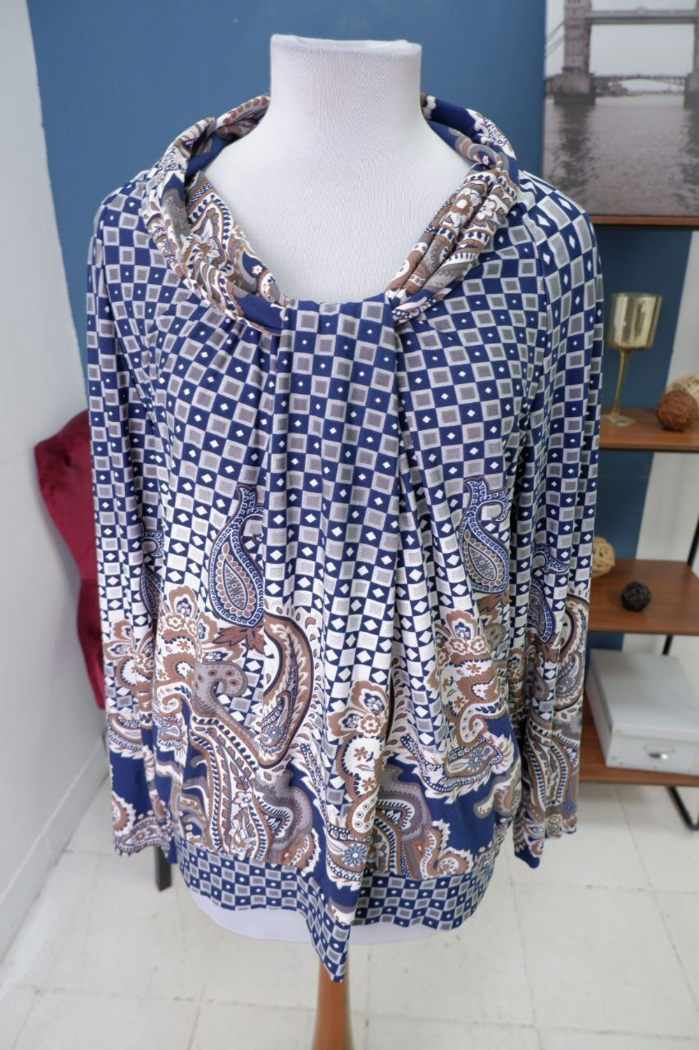 Блуза Bartelli с принтом 58 размер