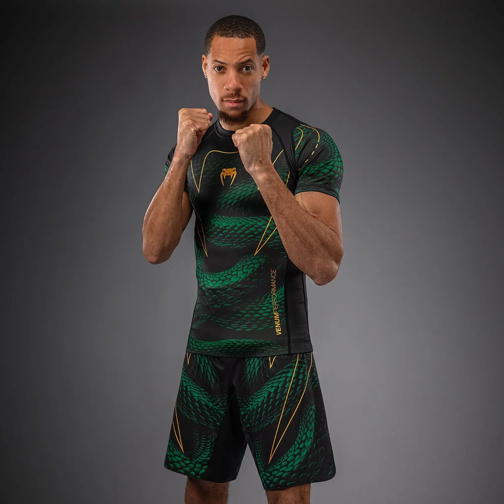 Рашгард Venum Matupa Short Sleeve black/green/gold