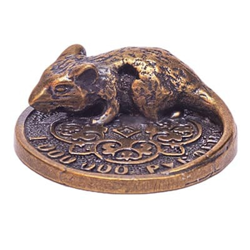 Кошельковый талисман Мышка на монетке 15 мм