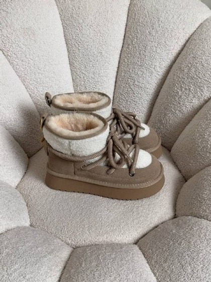 Луноходы из натуральной замши/Натуральный мех