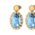 Серьги Qudo TIVOLA UNICA big (G/P) Aquamarine 2,65 cm 332028