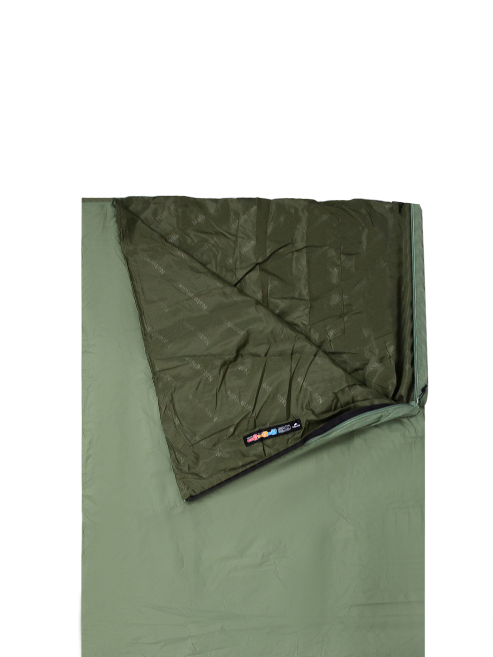 Спальный мешок летний Naturehike LW180, зеленый (NH21MSD09), молния слева