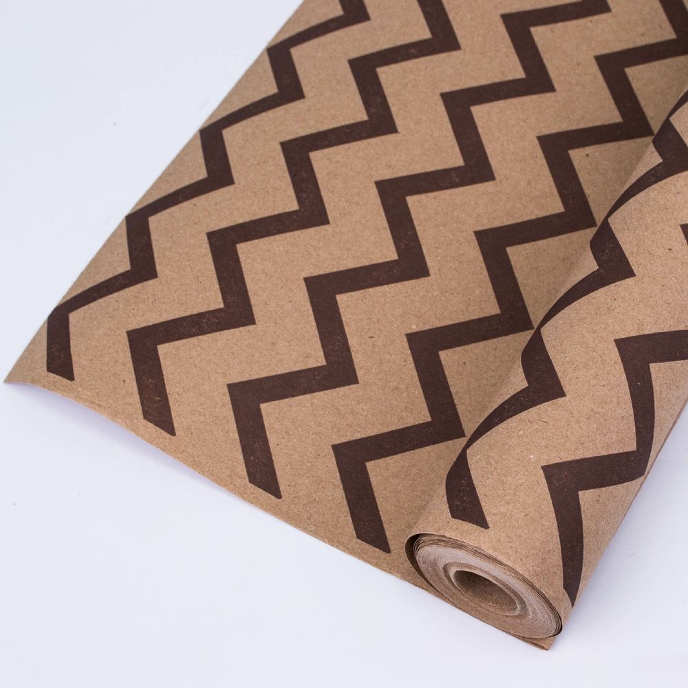 Рулон Крафт ЗИГЗАГ ЧЕРНЫЙ 70см*10м