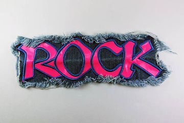 Нашивка Rock джинсовая большая (007)