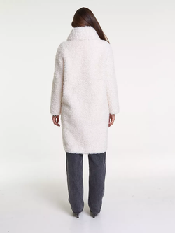 Шуба чебурашка тедди, белая, Северина