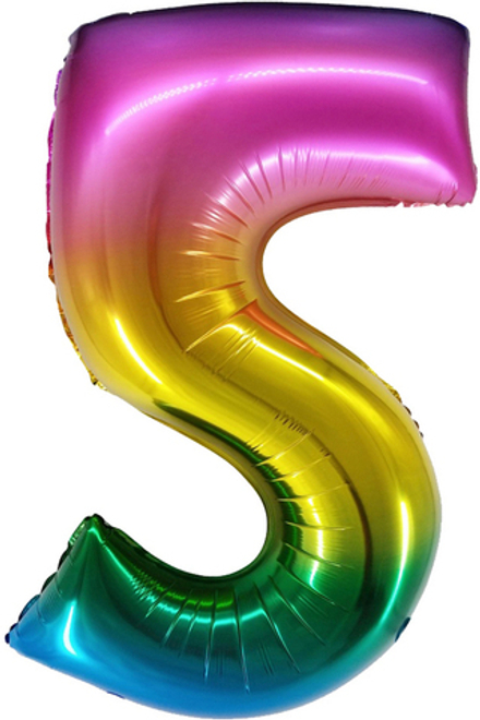 К 34" Цифра 5 Радужный Градиент 86 см.
