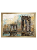 Картина на натуральном холсте в раме "Город"
