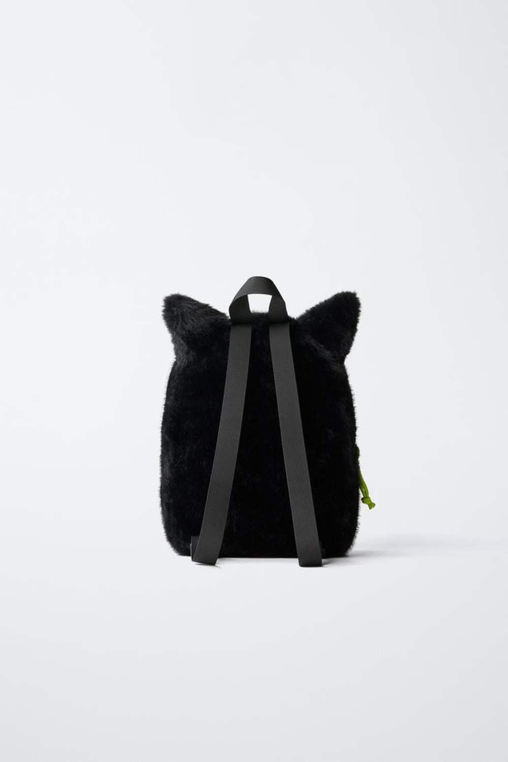 ZARA РЮКЗАК «КОШКА» С МЕХОМ HALLOWEEN, ЧЕРНЫЙ