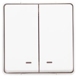 Выключатель ЭРА Эксперт 11-1505-01 двойной с подсветкой IP55 10АХ-250В ОУ белый