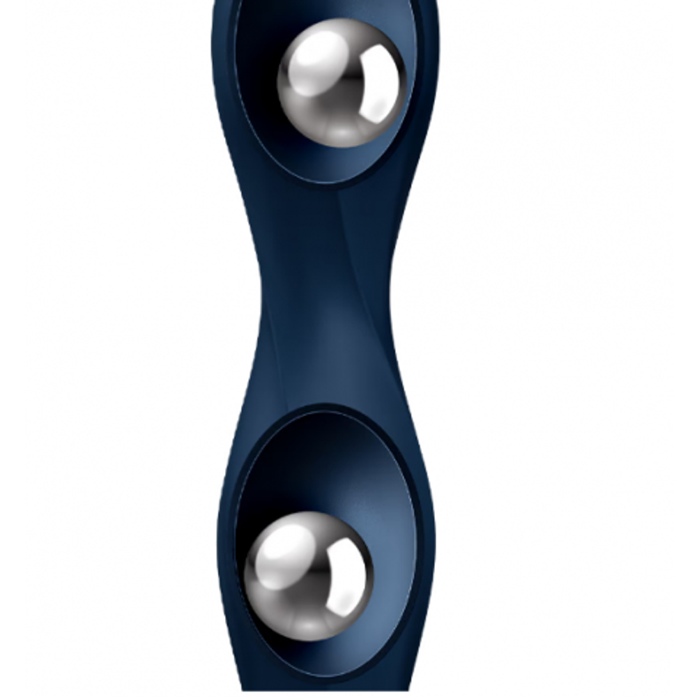 Утяжелённый фаллоимитатор Satisfyer Double Ball-R (17,9×3,4 см) синий