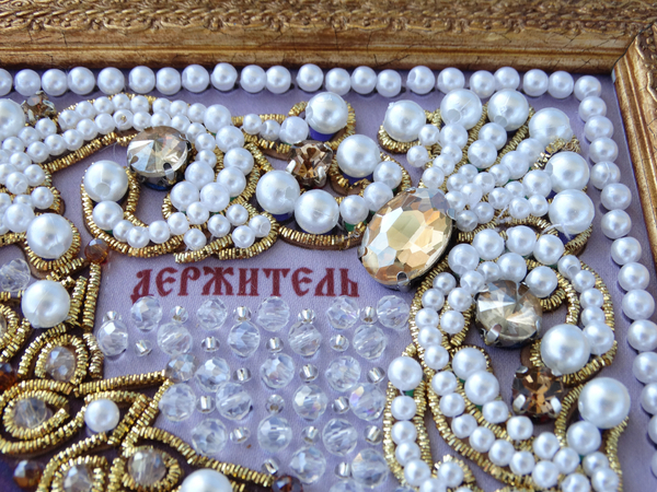 ЖС-6-ЗШ Набор для вышивания хрустальными камнями Господь Вседержитель (шампань)