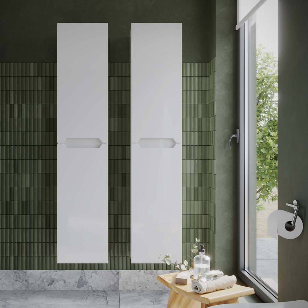 Шкаф-пенал Sancos Norma 2.0 подвесной, белый глянец 350х350х1650