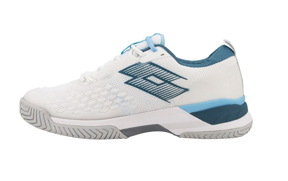 Теннисные кроссовки Lotto Raptor Hyperpulse 100 III SPD - all white/mallard blue/clear sky