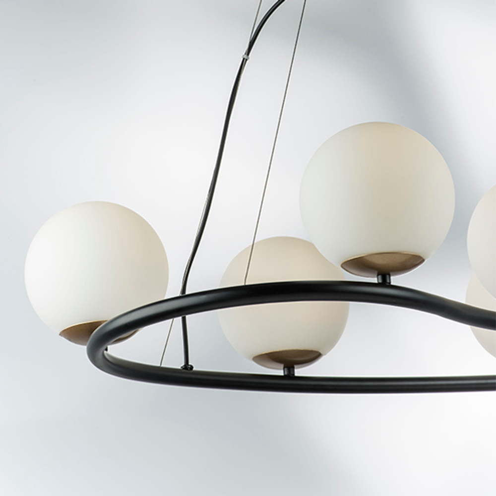 815360 Люстра CROCO 6х40W E14 ЧЕРНЫЙ МАТОВЫЙ/ЗОЛОТО