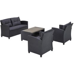 Плетеный комплект мебелис диваном AFM-804G Dark Grey-Grey