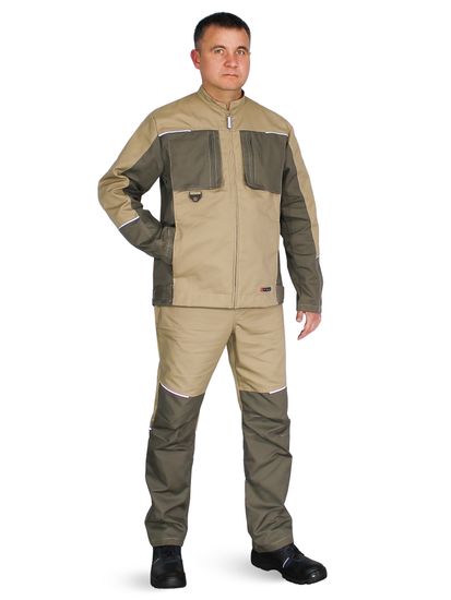 Костюм "Дрим" летний (куртка + брюки) цв. беж/олива