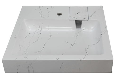 Раковина ZM 60, Белый мрамор, с кронш. 60х60 5227600-БМ
