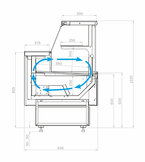 Холодильная витрина Carboma PRAIA 2 GC85 VV 1,8-1 с боковинами