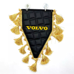 Вымпел треугольный VOLVO (экокожа, черный с золотой вышивкой)