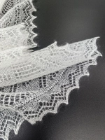 Оренбургский пуховый платок-паутинка А110-02 экрю