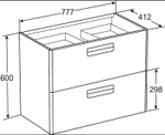 Тумба The Gap Original 800 2 ящика белый глянец/Раковина The Gap Original 80, ZRU9307647