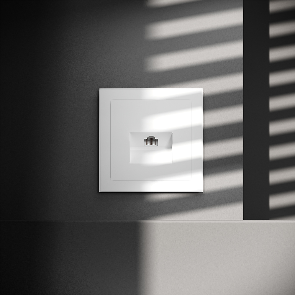 Розетка компьютерная встраиваемая VOLTUM S70 RJ45 кат.6, (белый матовый)